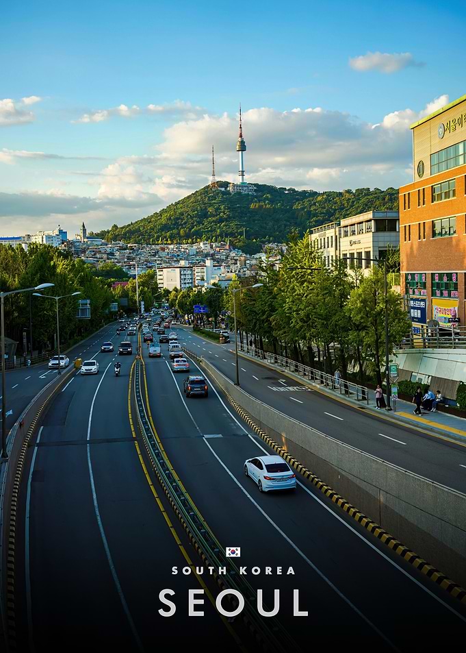 Seoul Cityscape with N Seoul Tower