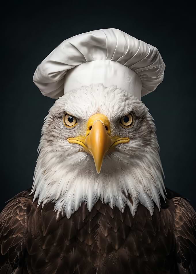 wild Bald Eagle Chef Portrait