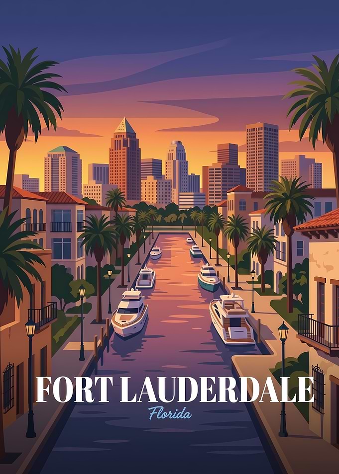 Fort Lauderdale Florida Travel Poster
