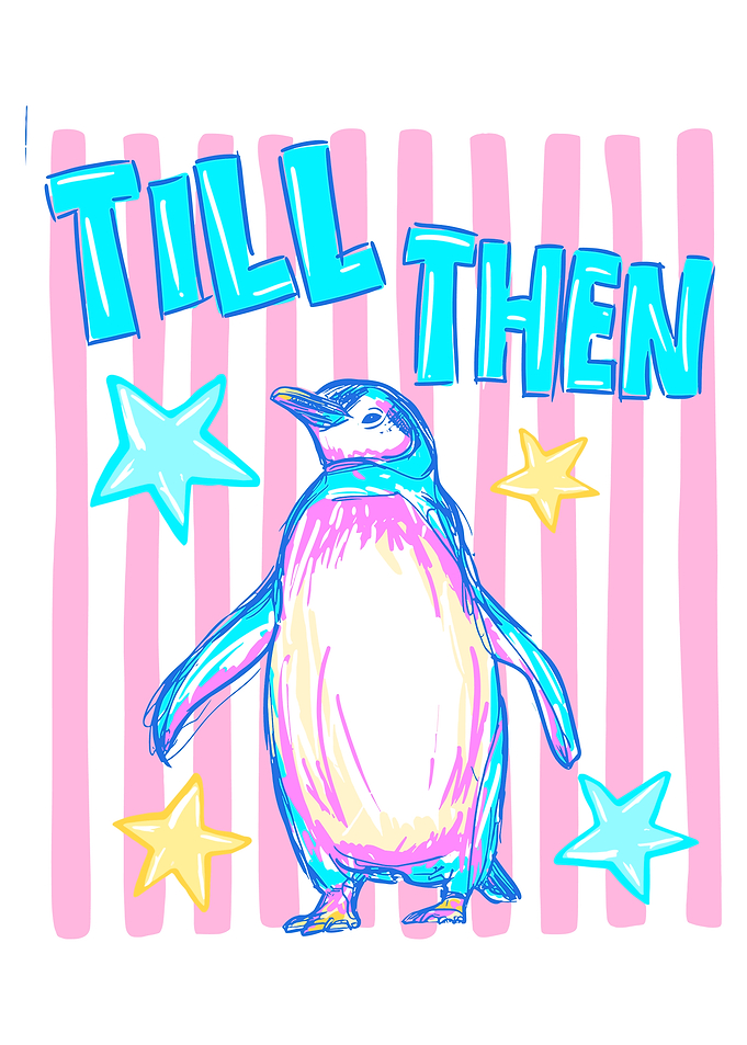 Cute Penguin Illustration with Stars