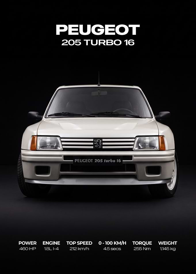 1985 Peugeot 205 Turbo 16 Poster