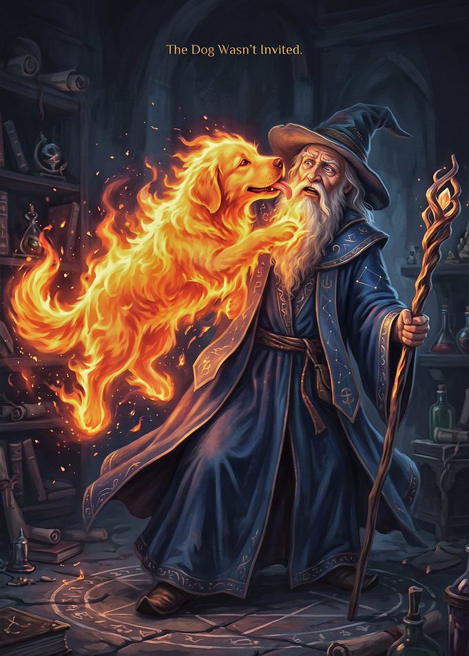 Wizard and Fire Dog