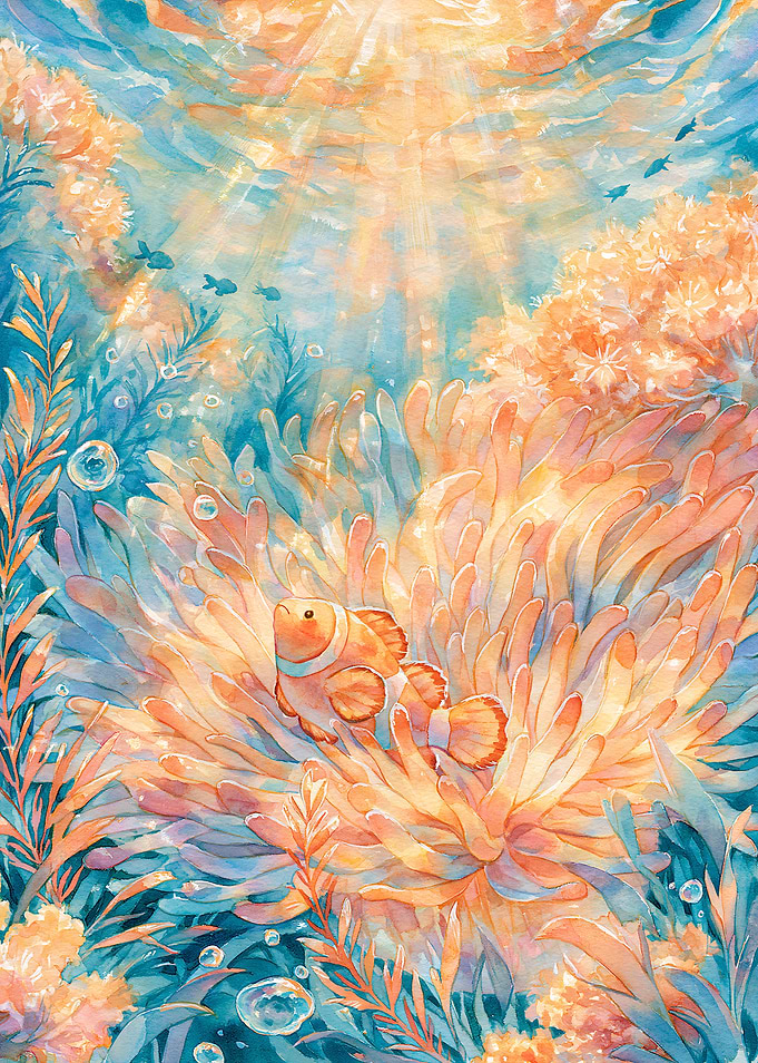 Clownfish in Vibrant Coral Reef