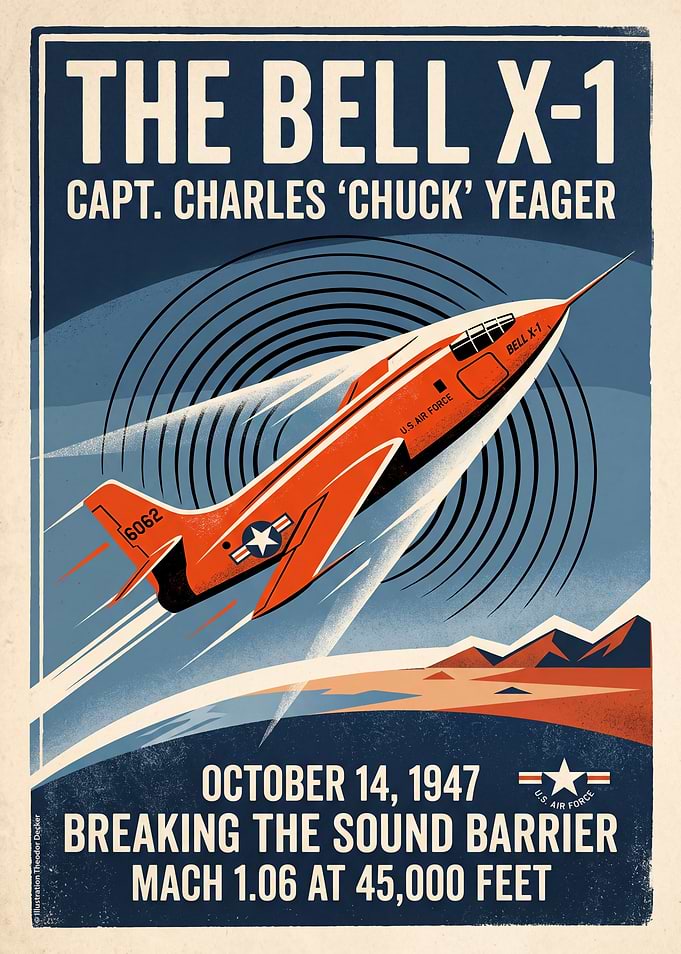 Vintage Bell X-1 Aviation Poster