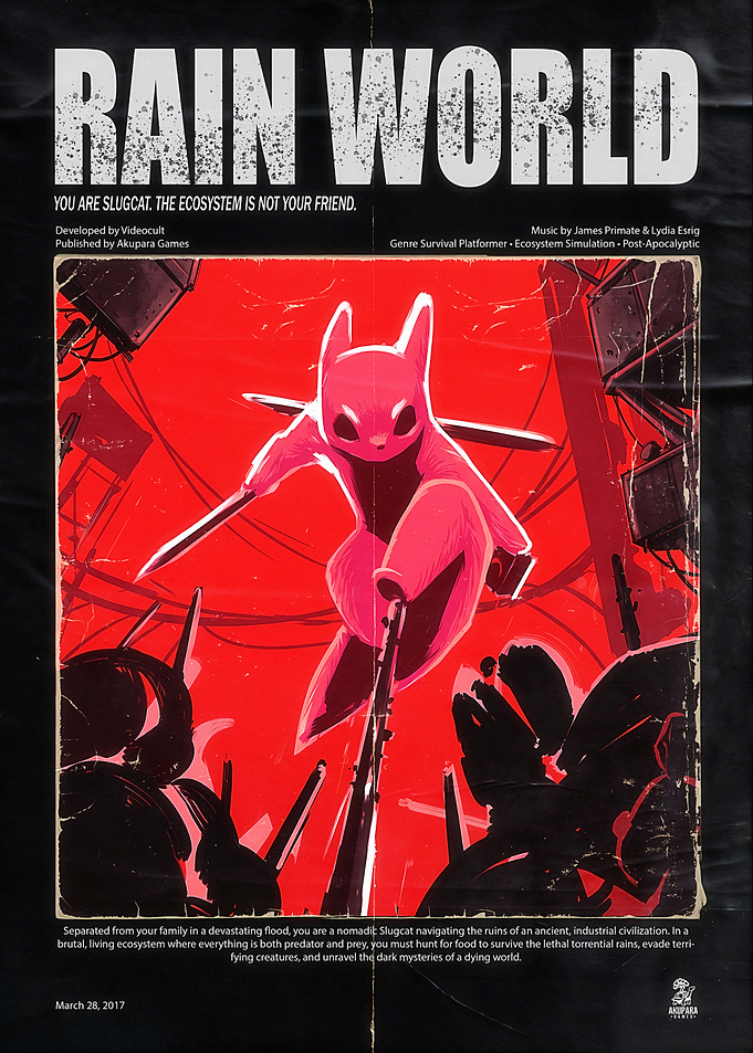 Rain World Slugcat Video Game Poster