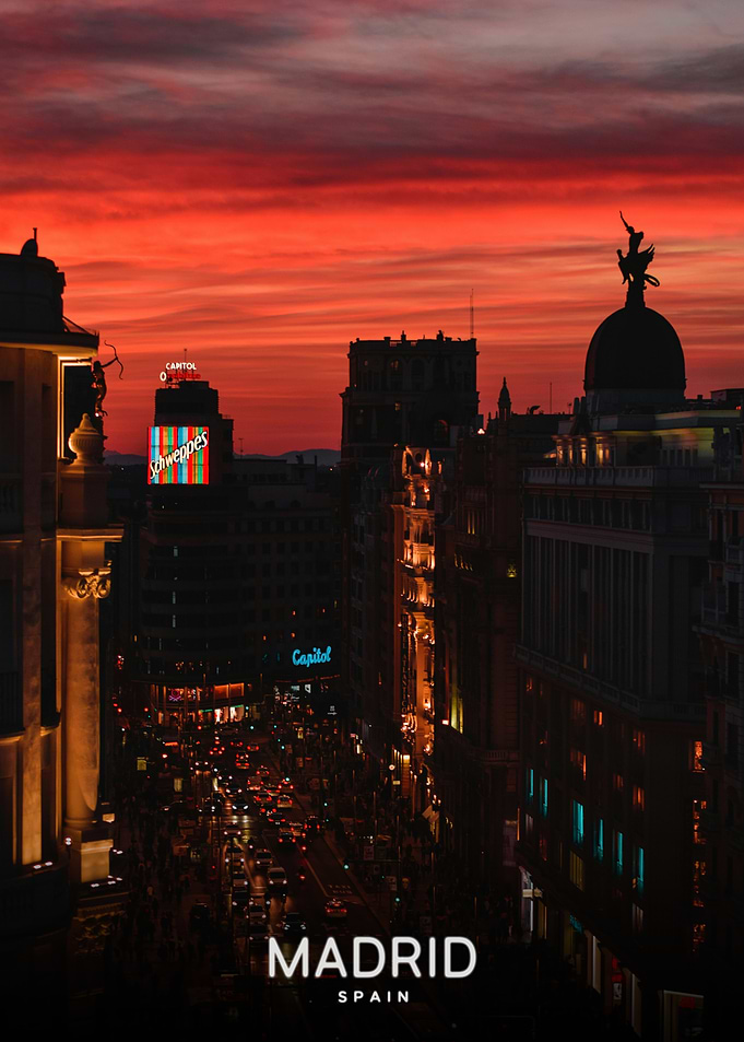 Madrid Cityscape at Sunset