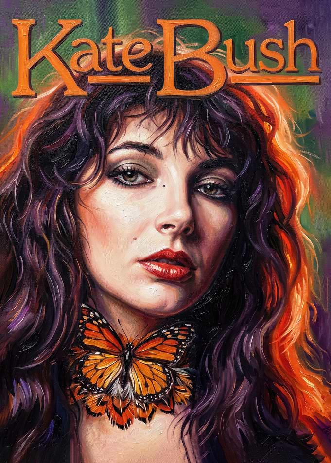 Kate Bush Portrait with Monarch Butterfly
