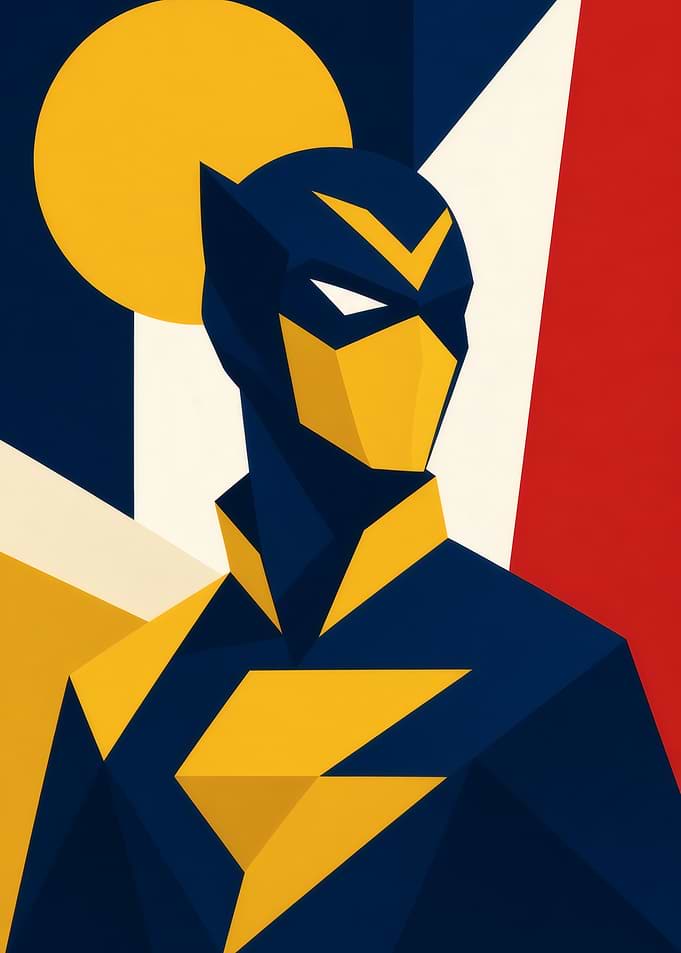 Minimalist Superhero Portrait Art