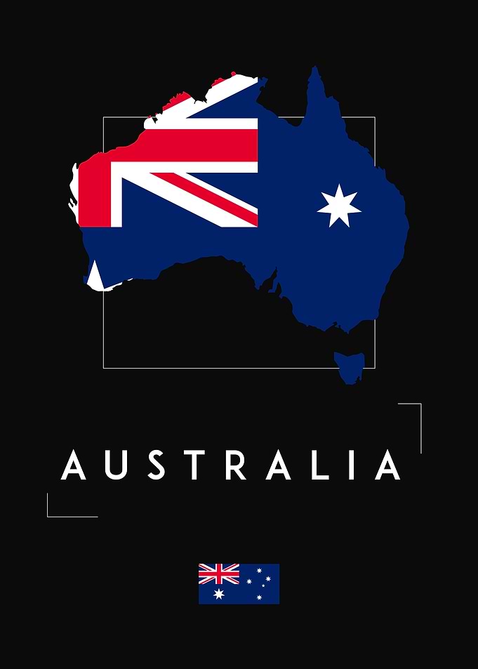 Australia Map Flag