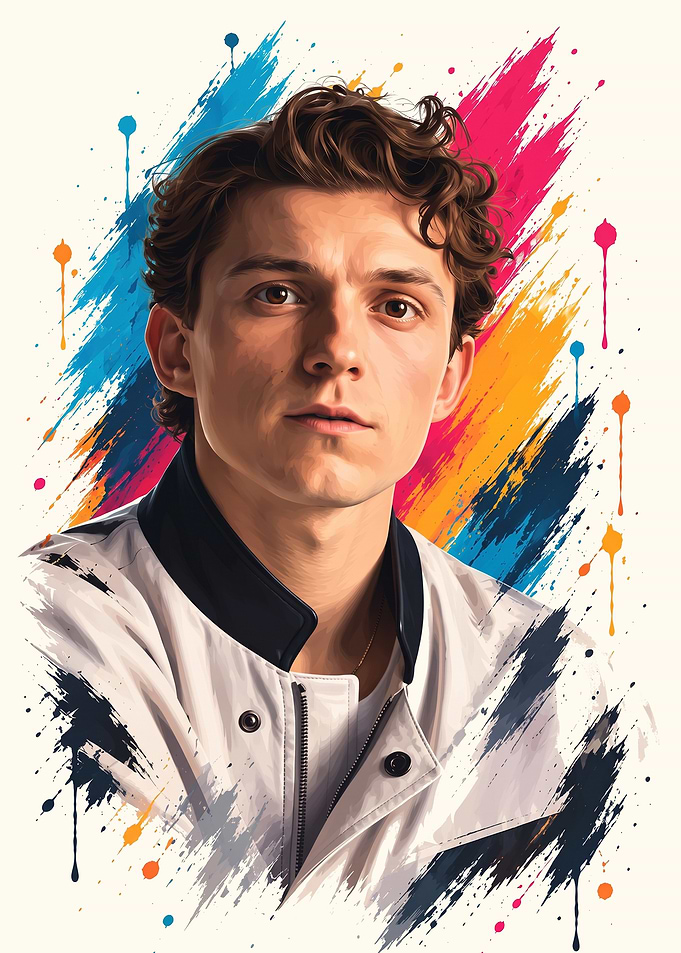 Tom Holland Artistic Pop Art Portrait