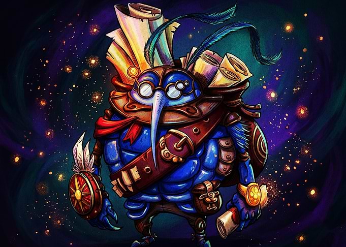 Fantasy Blue Beetle Adventurer Character