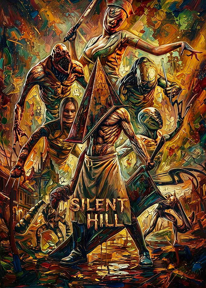 Silent Hill Monsters Art Poster