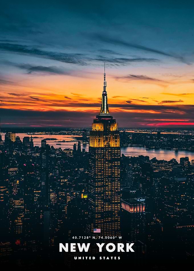 Empire State Building New York Sunset