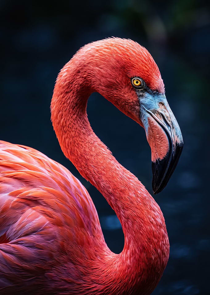 Vibrant Pink Flamingo Portrait