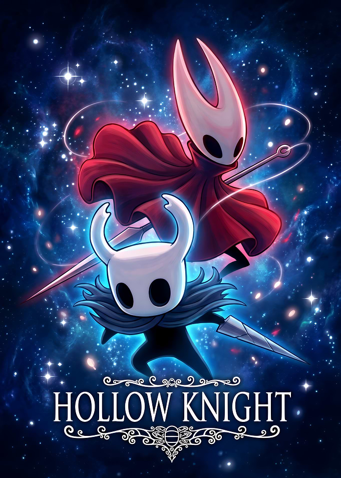 Hollow Knight and Hornet Space Poster