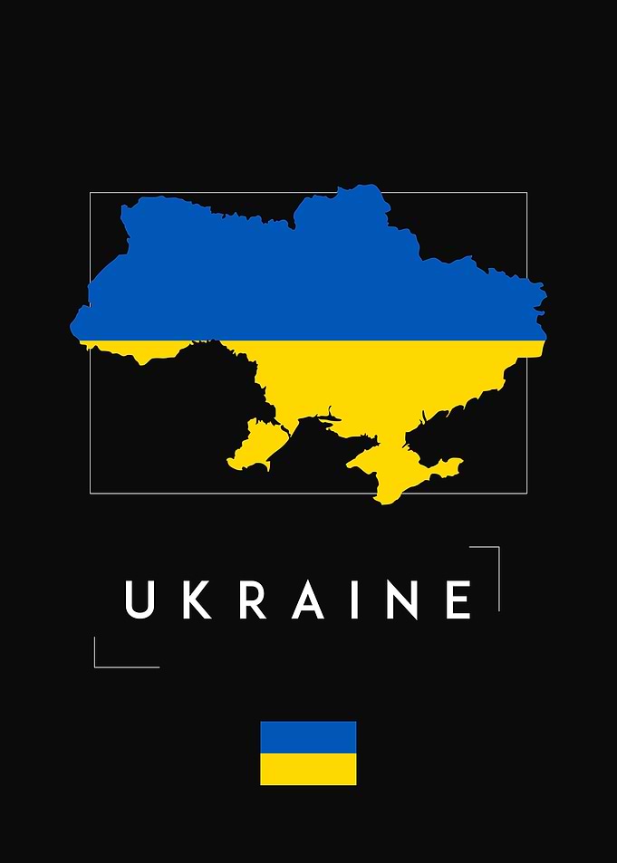 Ukraine Map Flag