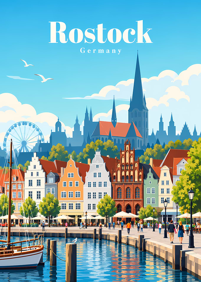 Rostock Germany Travel Poster