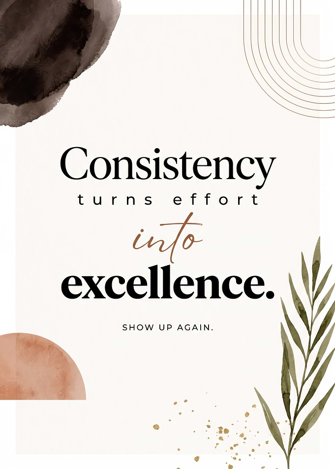 Inspirational Consistency Quote Wall Art