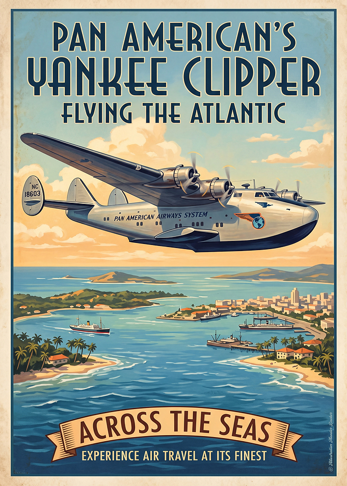Vintage Pan American Yankee Clipper Poster