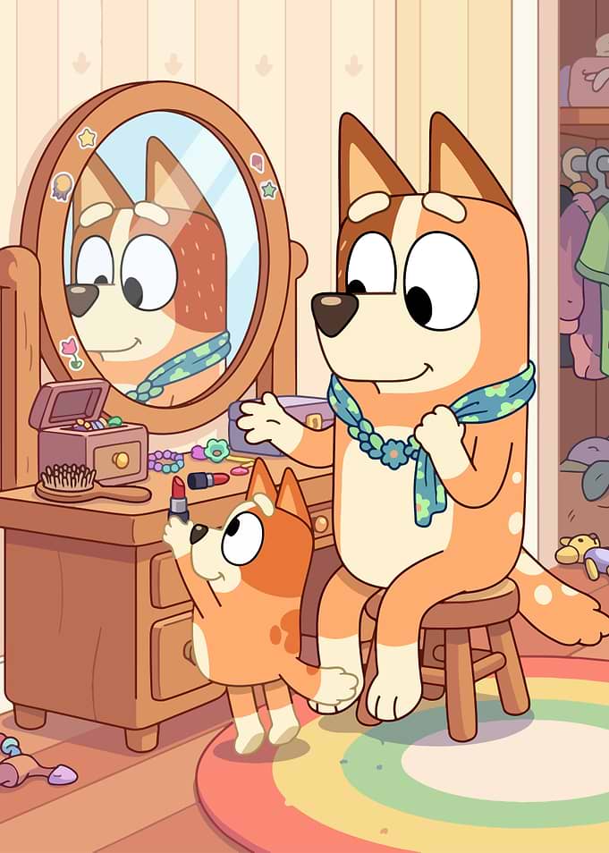 Bingo and Chilli Playing Dress-up