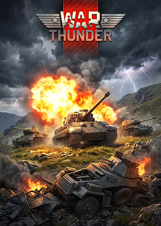 War Thunder Tank Battle Poster