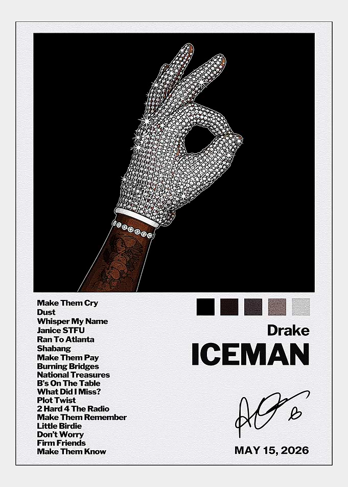Drake ICEMAN Album Cover Poster