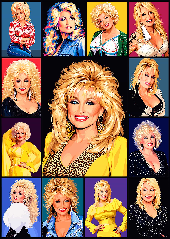 Dolly Parton Pop Art Collage