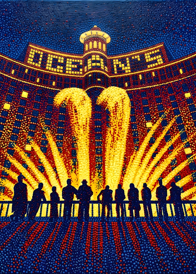 Ocean's Eleven Pointillism Art