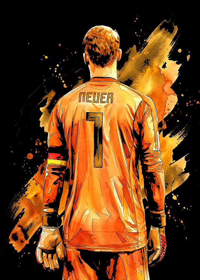 Manuel Neuer Goalkeeper Watercolor Art