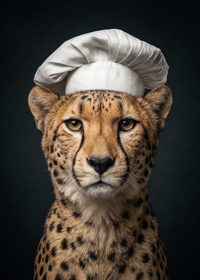 wild Cheetah Chef Portrait
