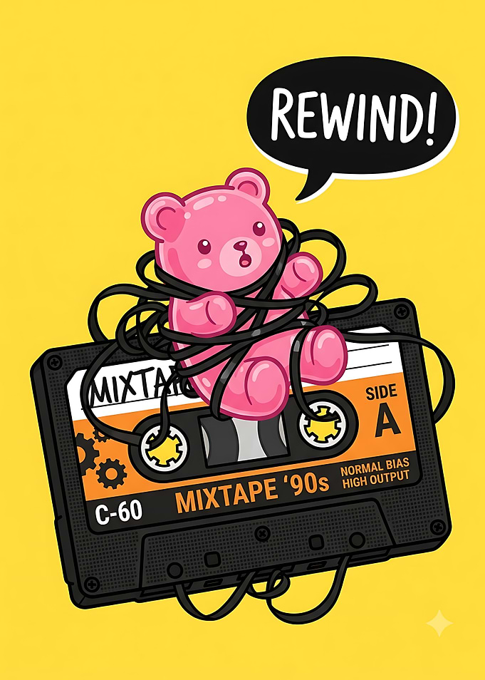 Cute Gummy Bear Tangled in Mixtape