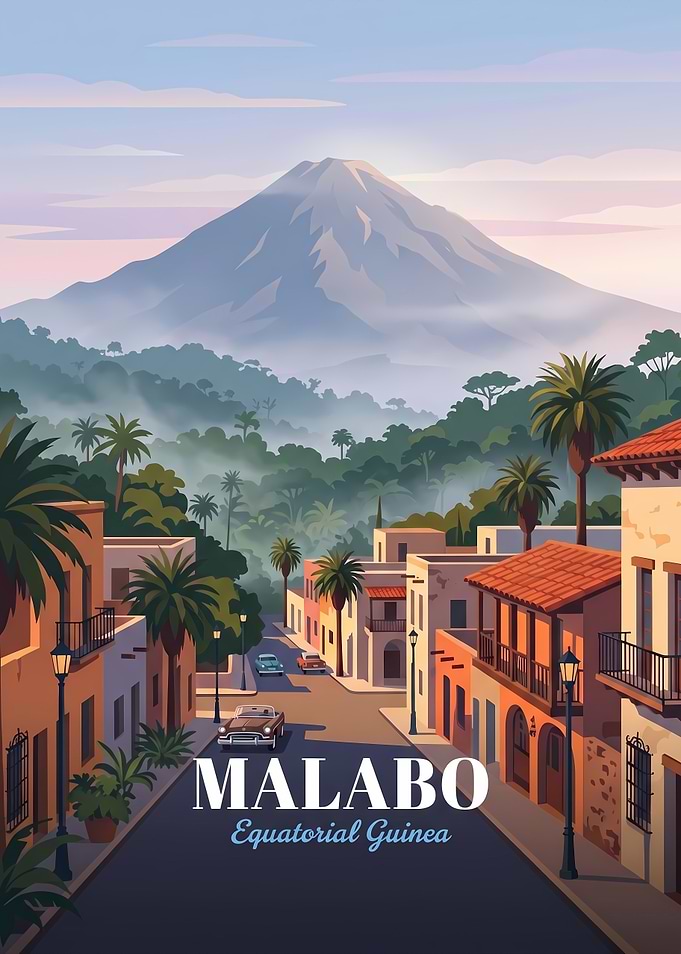 Malabo Equatorial Guinea Travel Poster