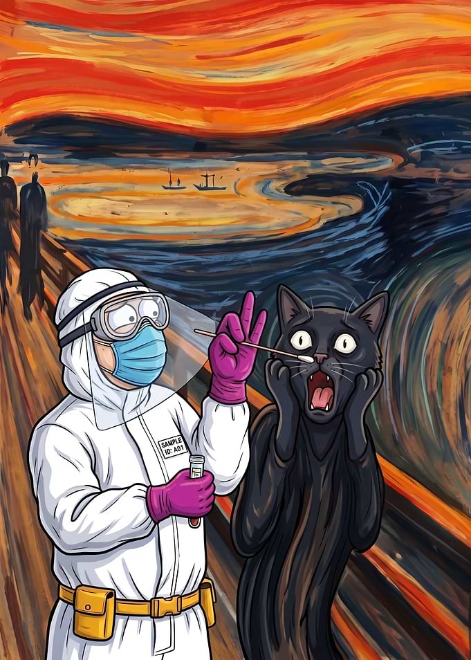 The Scream Cat COVID Test Parody