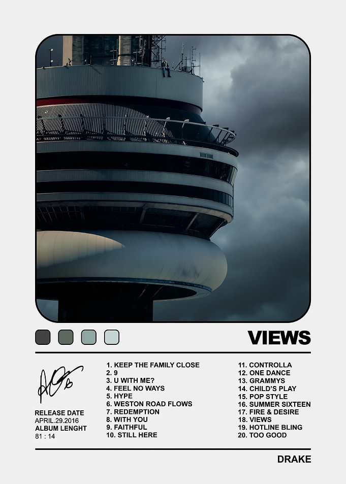 Drake Views Album Poster