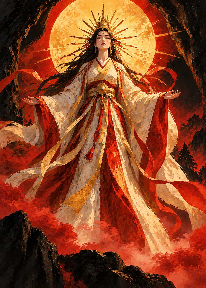 Sun Goddess in Traditional Attire
