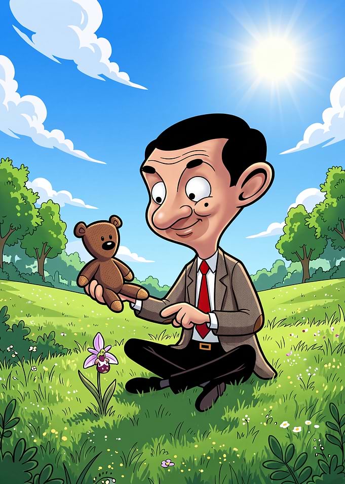 Mr. Bean and Teddy in Nature