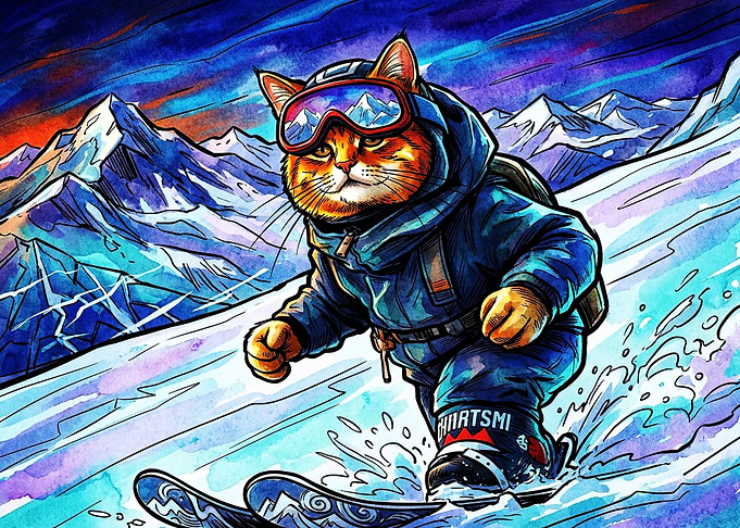 Adventurous Cat Skiing in Mountains