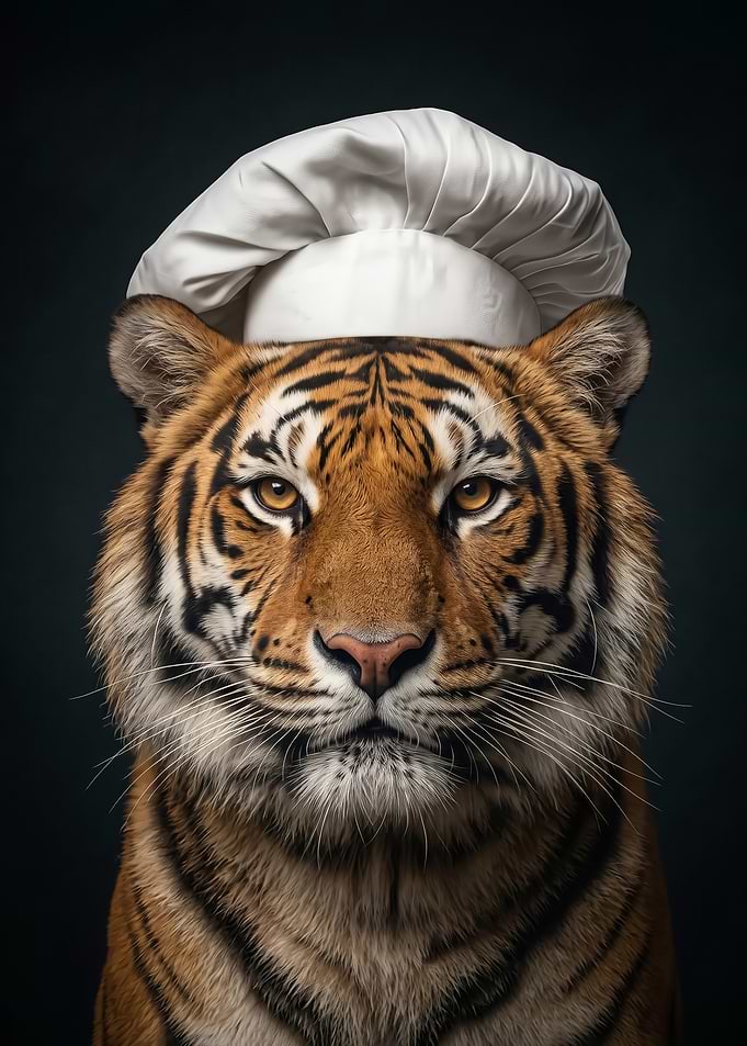 wild Tiger Chef Portrait poster