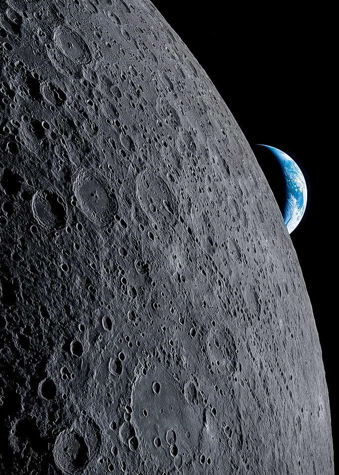 Earthrise over the Moon's surface