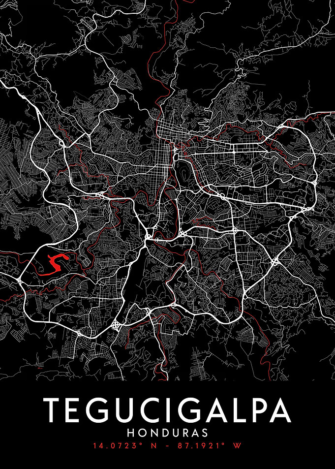 Tegucigalpa Dark Map