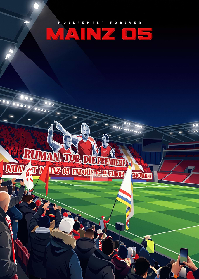 The Heart Of Mainz 05 Football Stadium Fan Poster