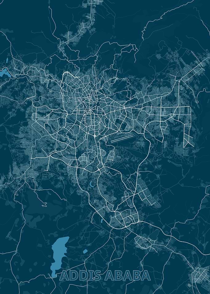 Addis Ababa City Map Poster