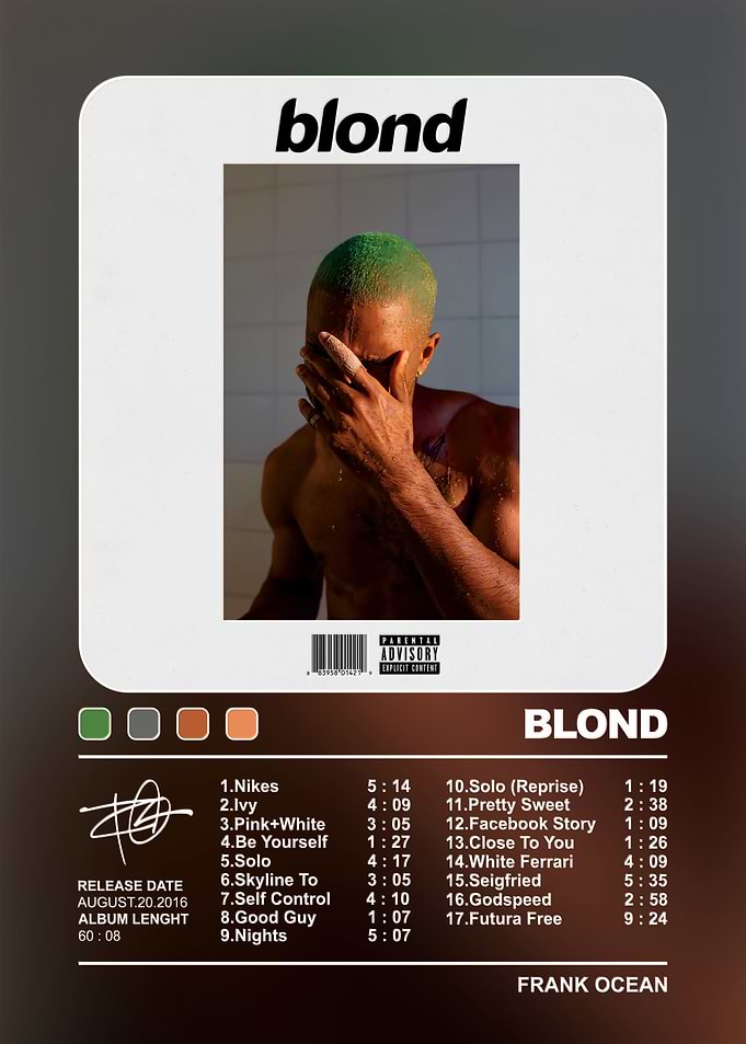 Frank Ocean Blond Album Poster