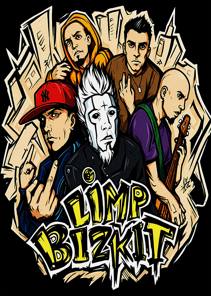 Limp Bizkit Band Illustration