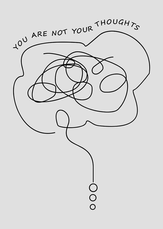 You Are Not Your Thoughts Minimalist Art