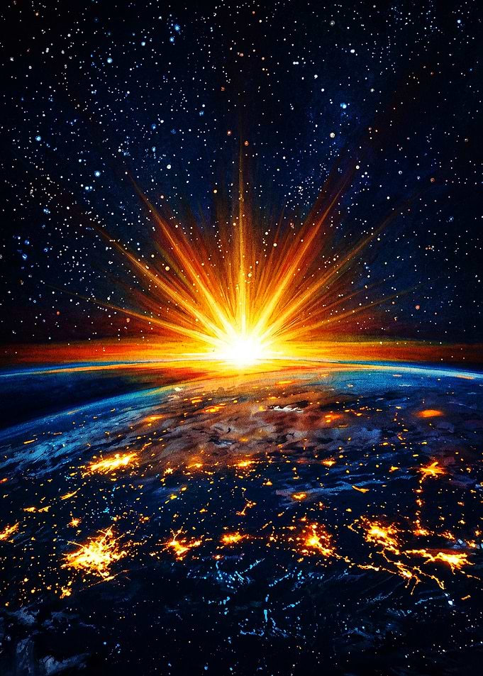 Sunrise Over Earth from Space