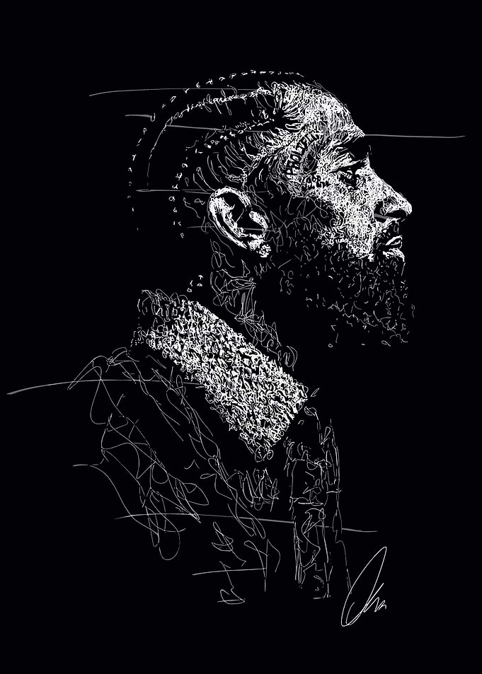 Nipsey Hussle Scribble Art Portrait