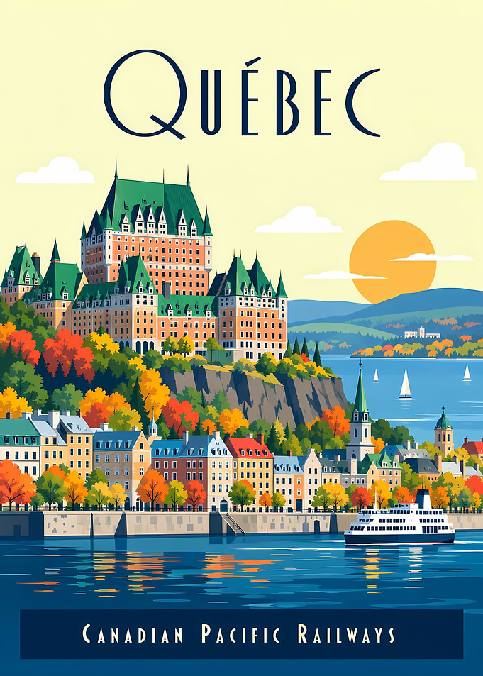 Vintage Quebec Travel Poster