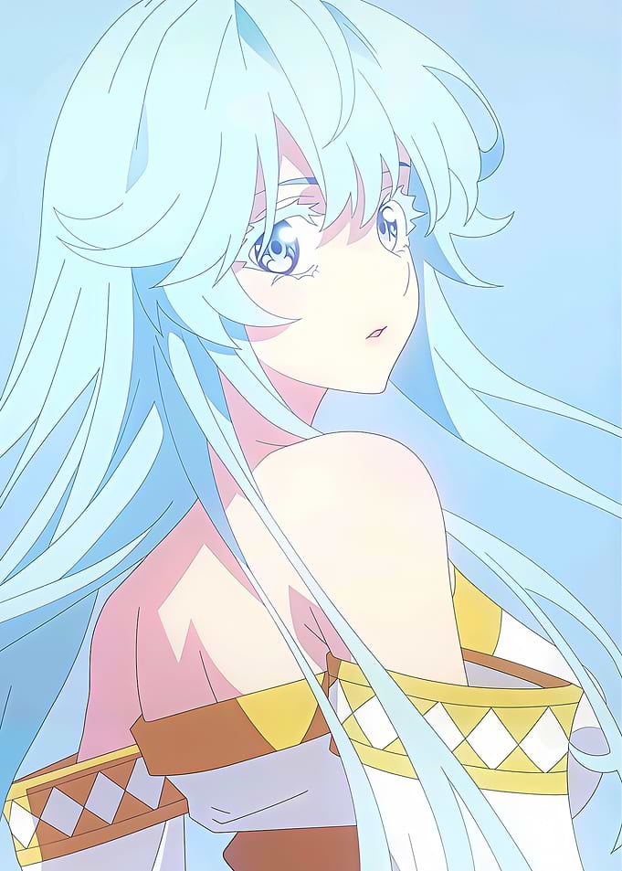 Anime Girl with Long Blue Hair