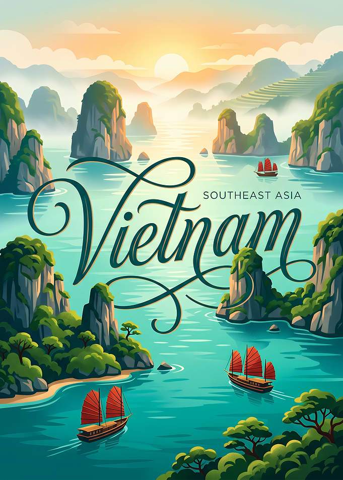 Vietnam Travel Poster Art